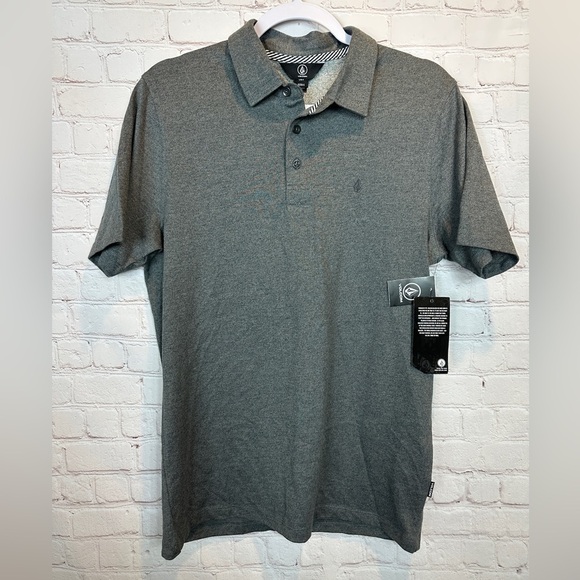 Brand New Mens Volcom Wowzer Polo gray, sz S, NWT‎ - Picture 1 of 6